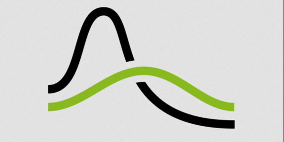 Logo des Dortmunder Symposium der Empirischen Bildungsforschung. Über dem Schriftzug verlaufen zwei geschwungene Linien, eine schwarze und eine grüne, die sich kreuzen und ein stilisiertes Diagramm oder Wellenmuster darstellen. Das Design ist schlicht und modern auf grauem Hintergrund gehalten.