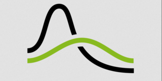 Logo of the Dortmund Symposium on Empirical Educational Research. Above the lettering are two curved lines, one black and one green, which intersect to form a stylized diagram or wave pattern. The design is simple and modern, set against a gray background.