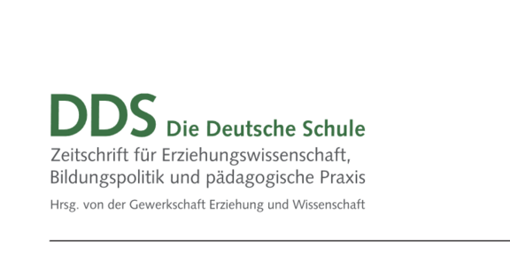 Cover image of the journal “DDS – Die Deutsche Schule.” Below it reads: “Journal of Educational Science, Education Policy, and Pedagogical Practice.” Published by the Education and Science Union (GEW). The layout is simple, featuring green lettering on a light background.